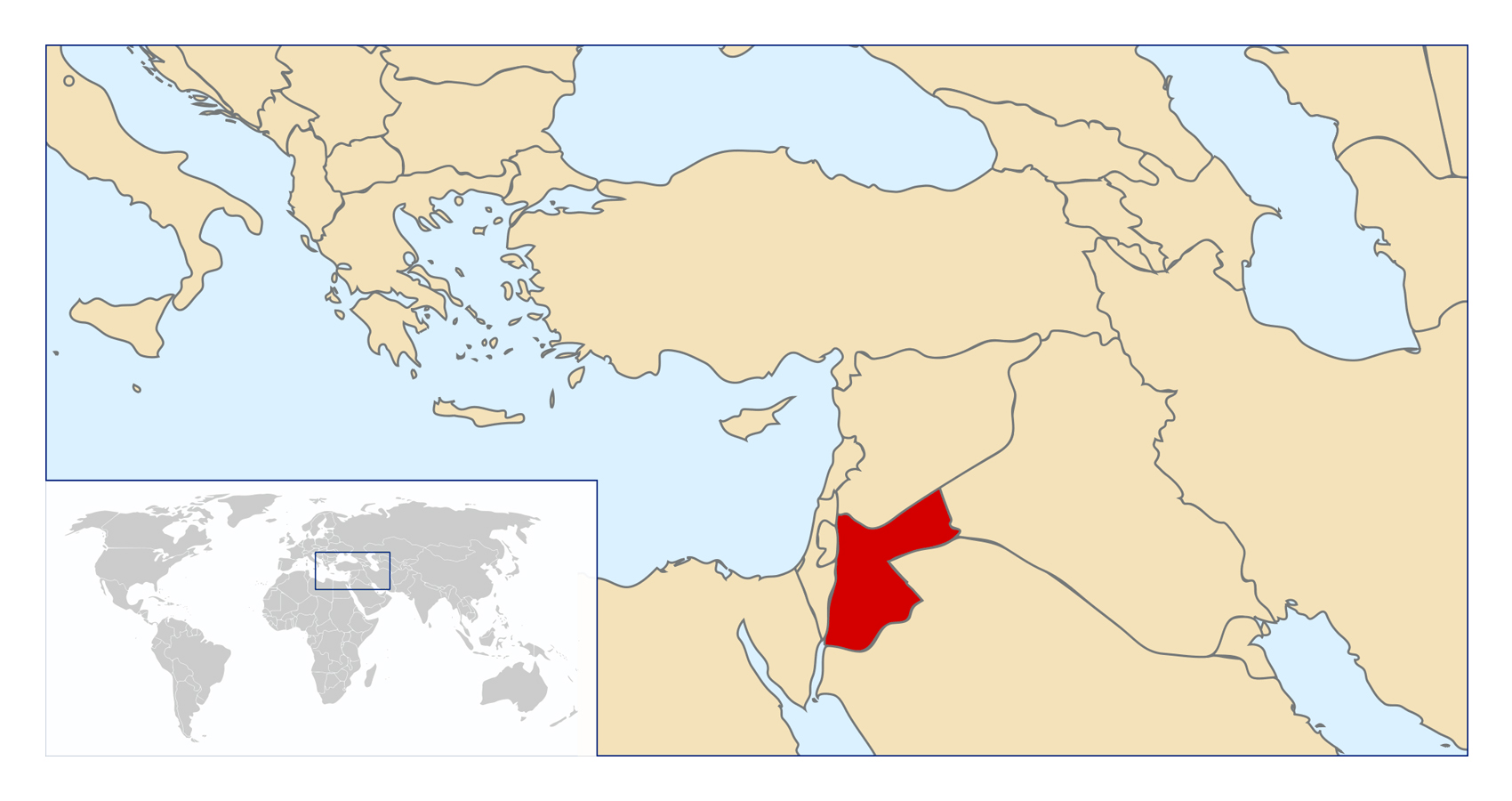 jordan asia map