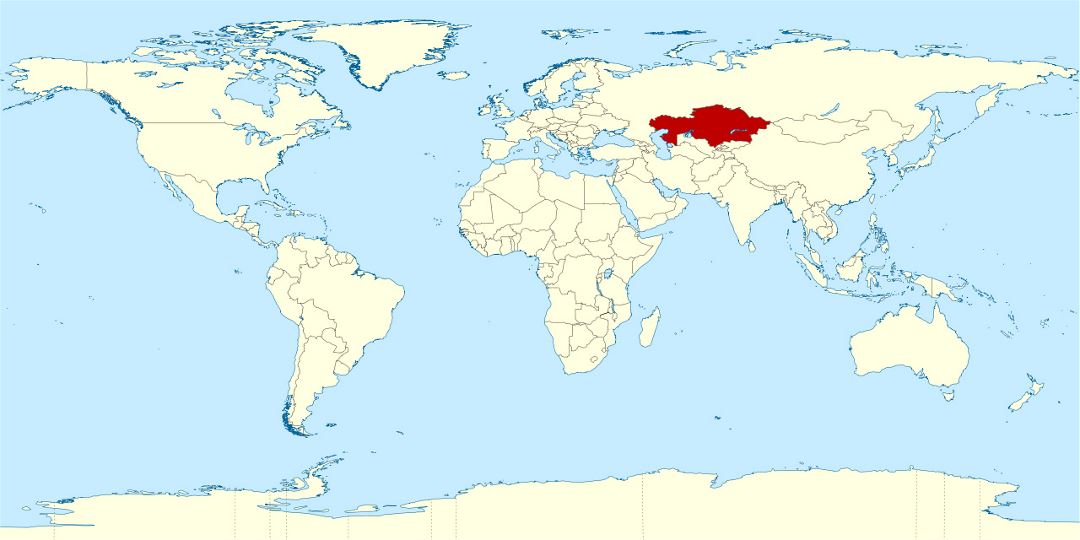 Large location map of Kazakhstan