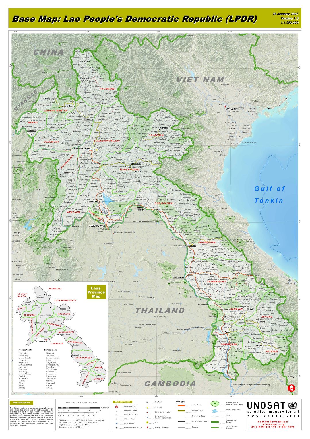 Large scale base map of Laos