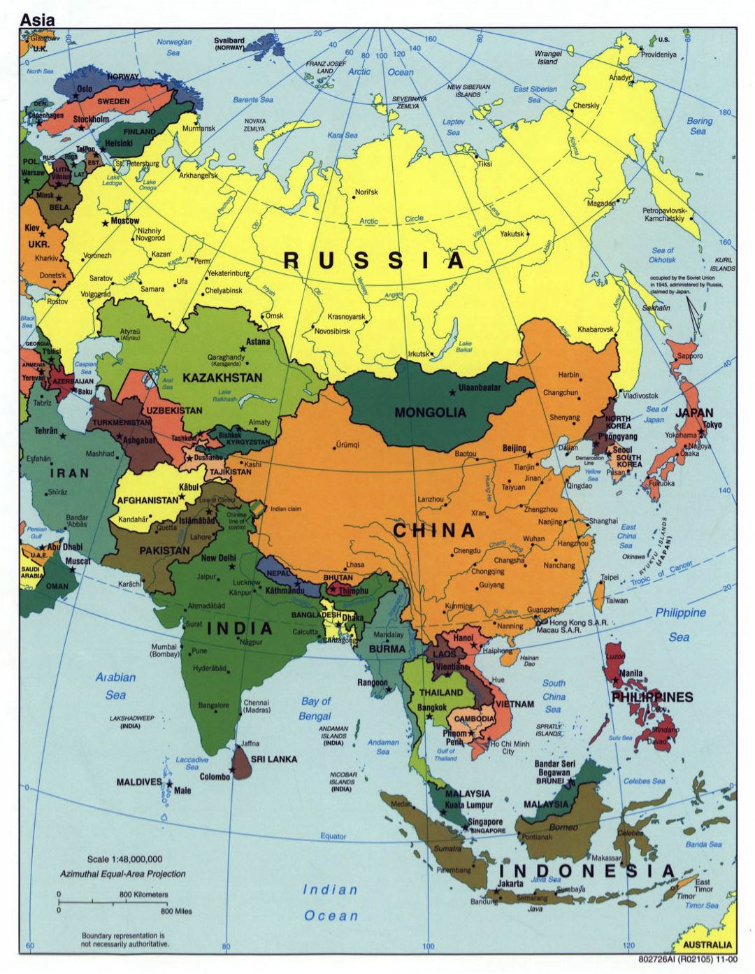 Large Detailed Political Map Of Asia Asia Large Detailed Political Map ...