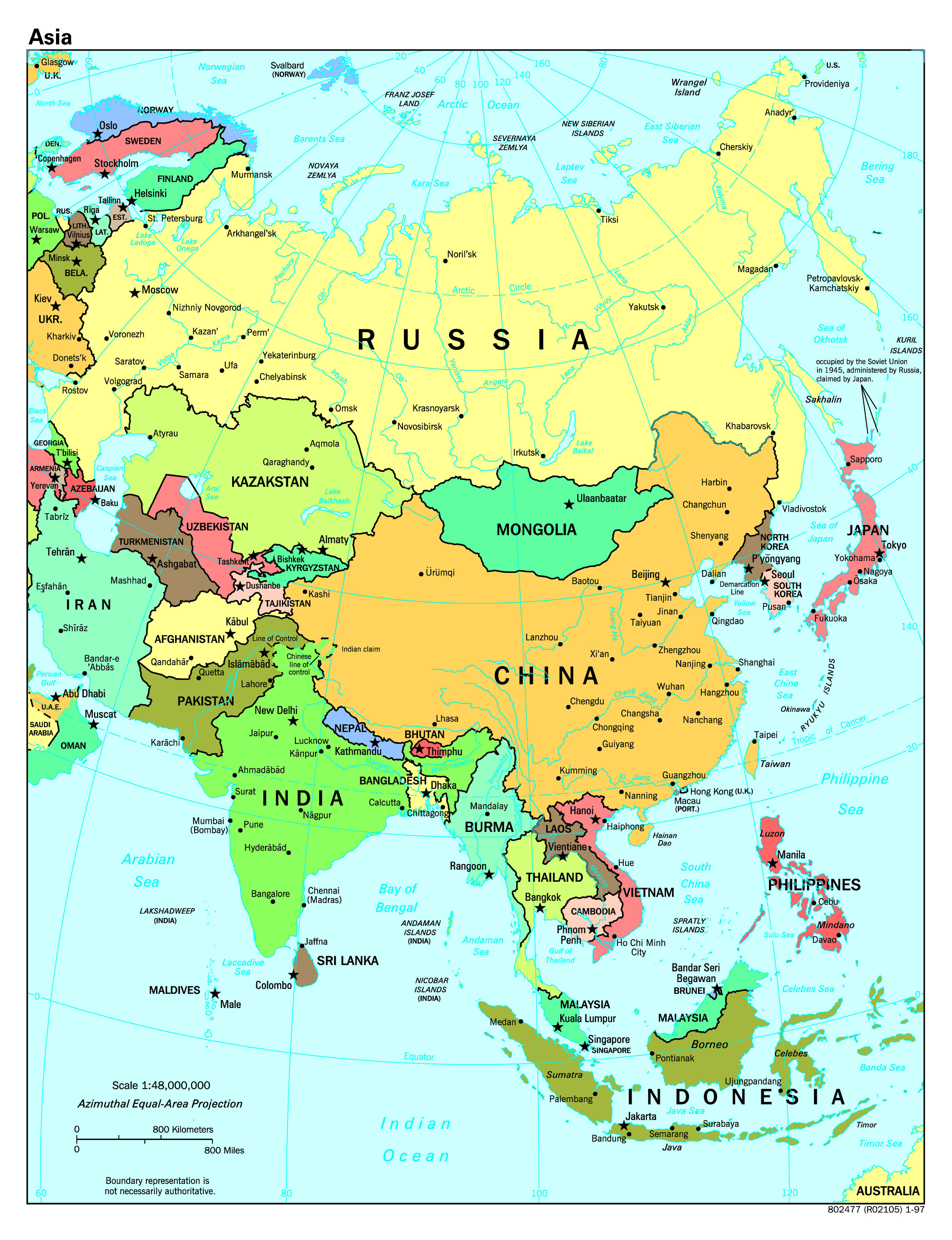 Large Scale Political Map Of Asia 1997 Asia Mapsland Maps Of The World