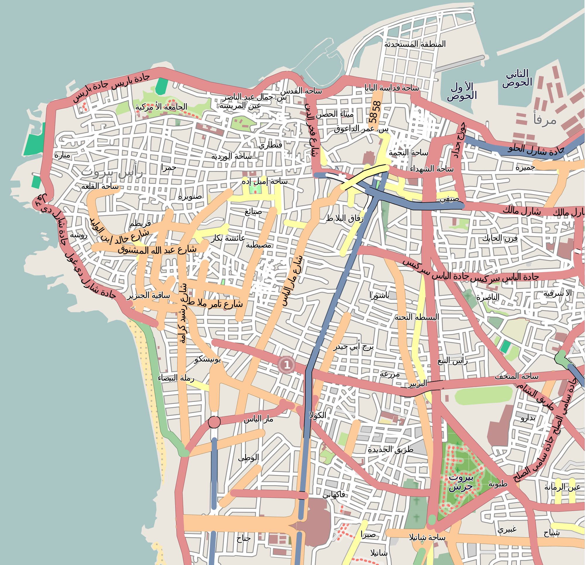 Beyrouth Liban Map EN DIRECT JNJLD