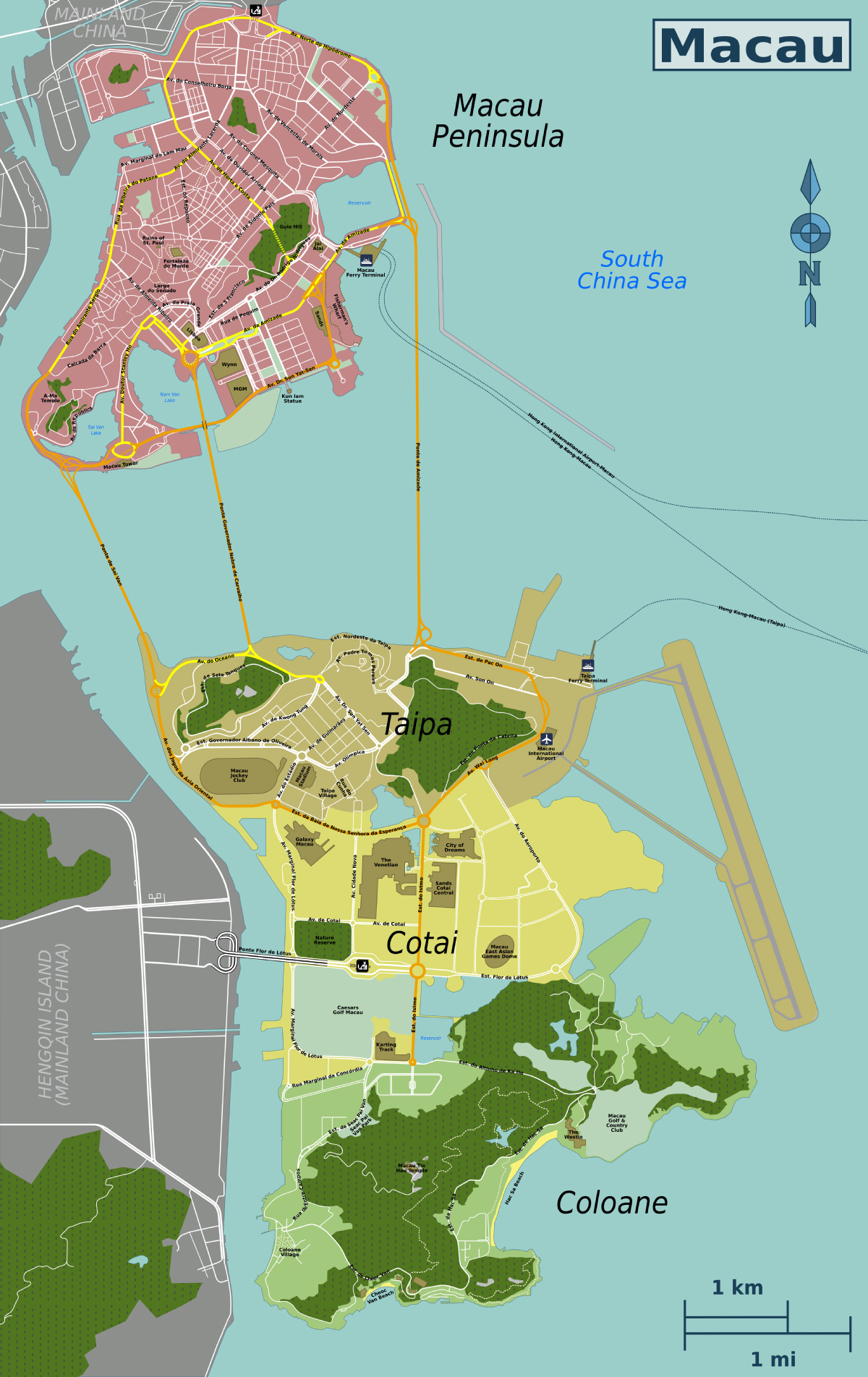 Macau Tourist Map