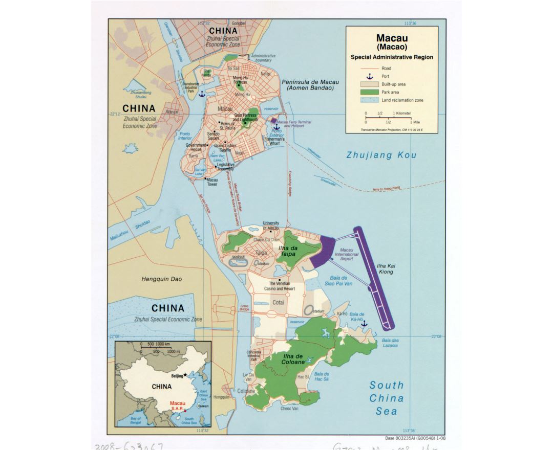 Macau Tourist Map