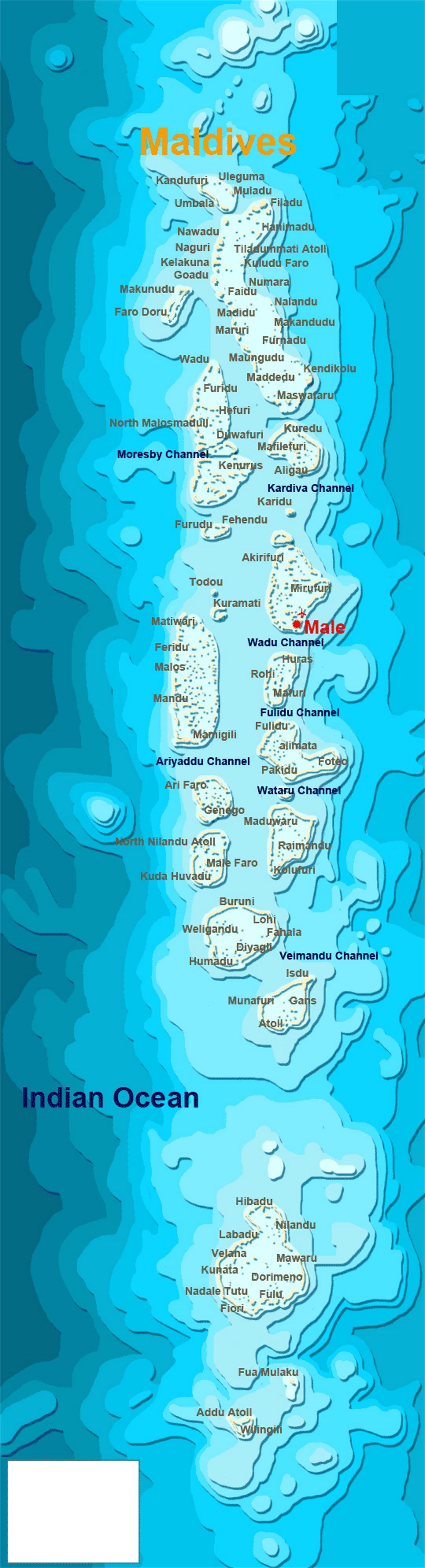 Detailed map of Maldives