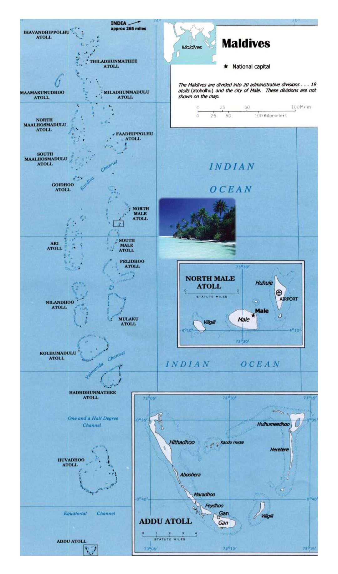 Detailed political map of Maldives