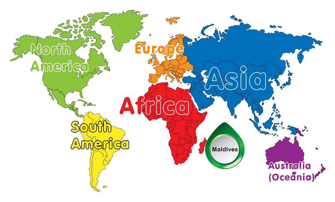 Large location map of Maldives