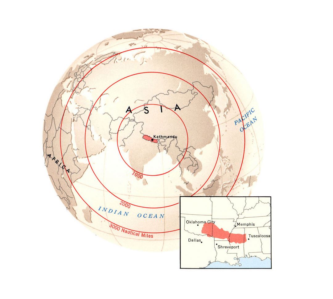 Detailed location map of Nepal