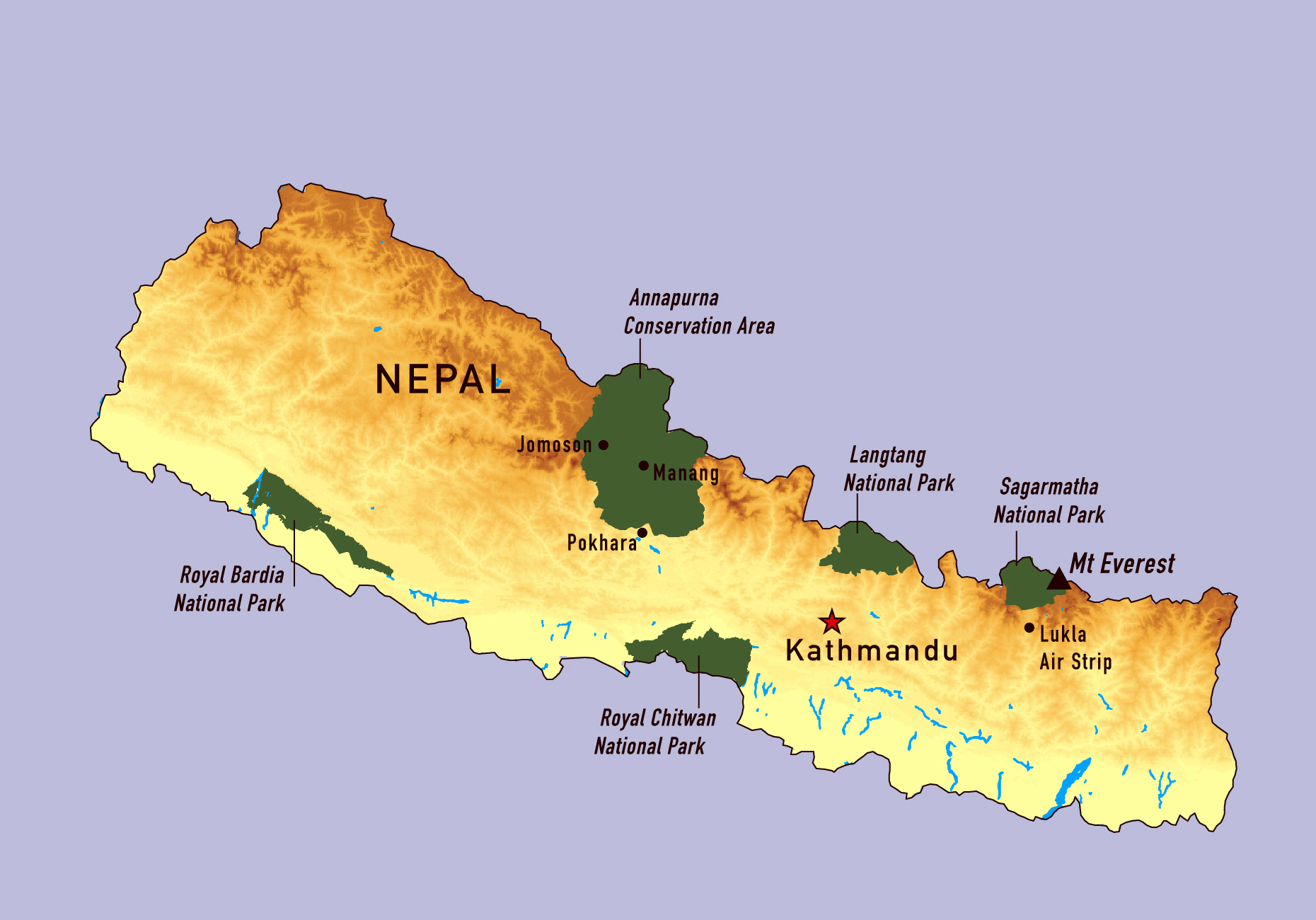 Detailed Political Map Of Nepal With Relief Nepal Asia Mapsland Images