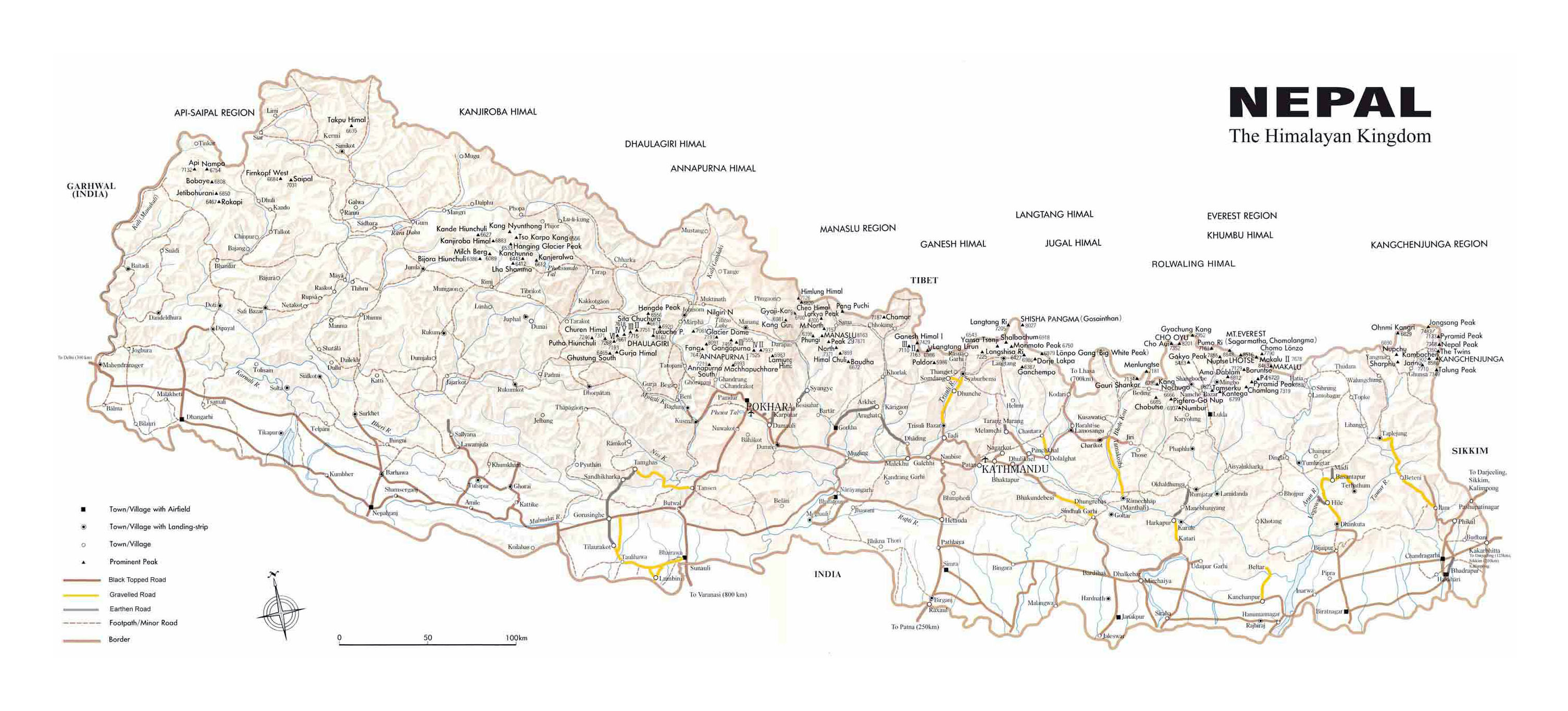 Road Map Of Nepal