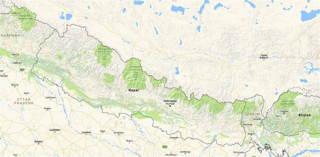 Large map of Nepal