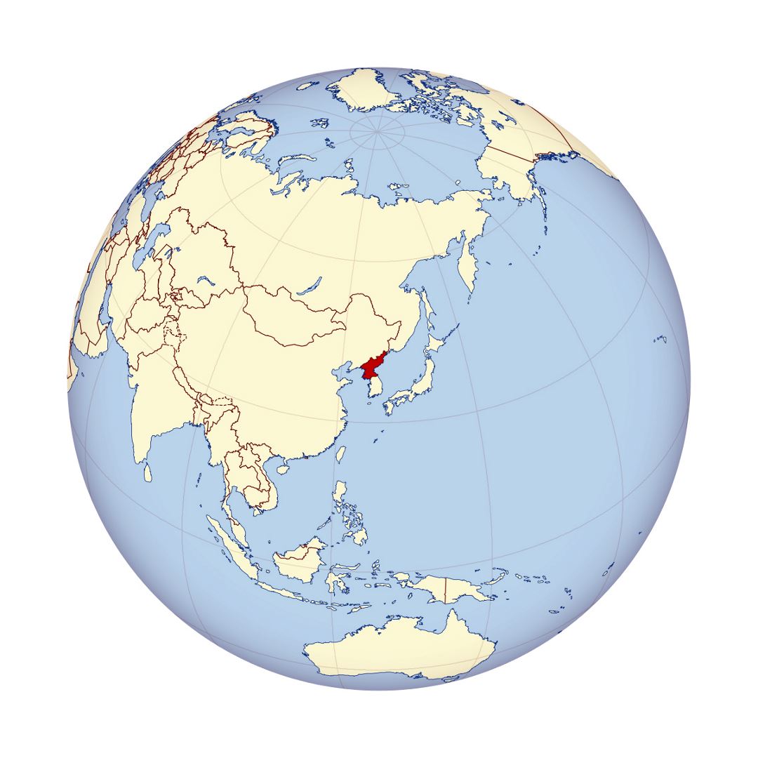 Detailed location map of North Korea in Asia
