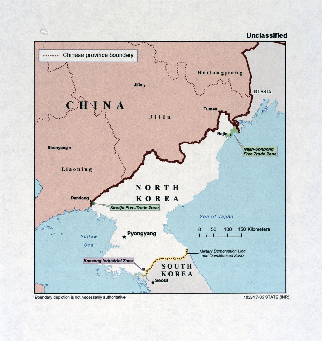 Large detailed map of China and North Korea - 2006