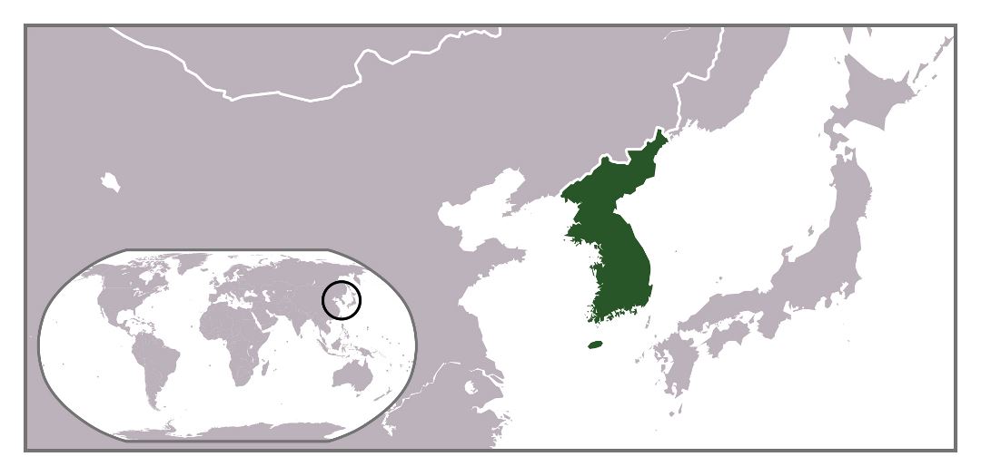Large location map of Korean Peninsula