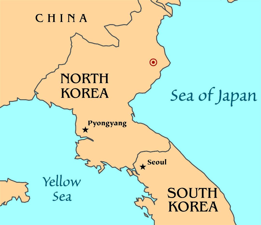 Map of North Korean nuclear test - 2006