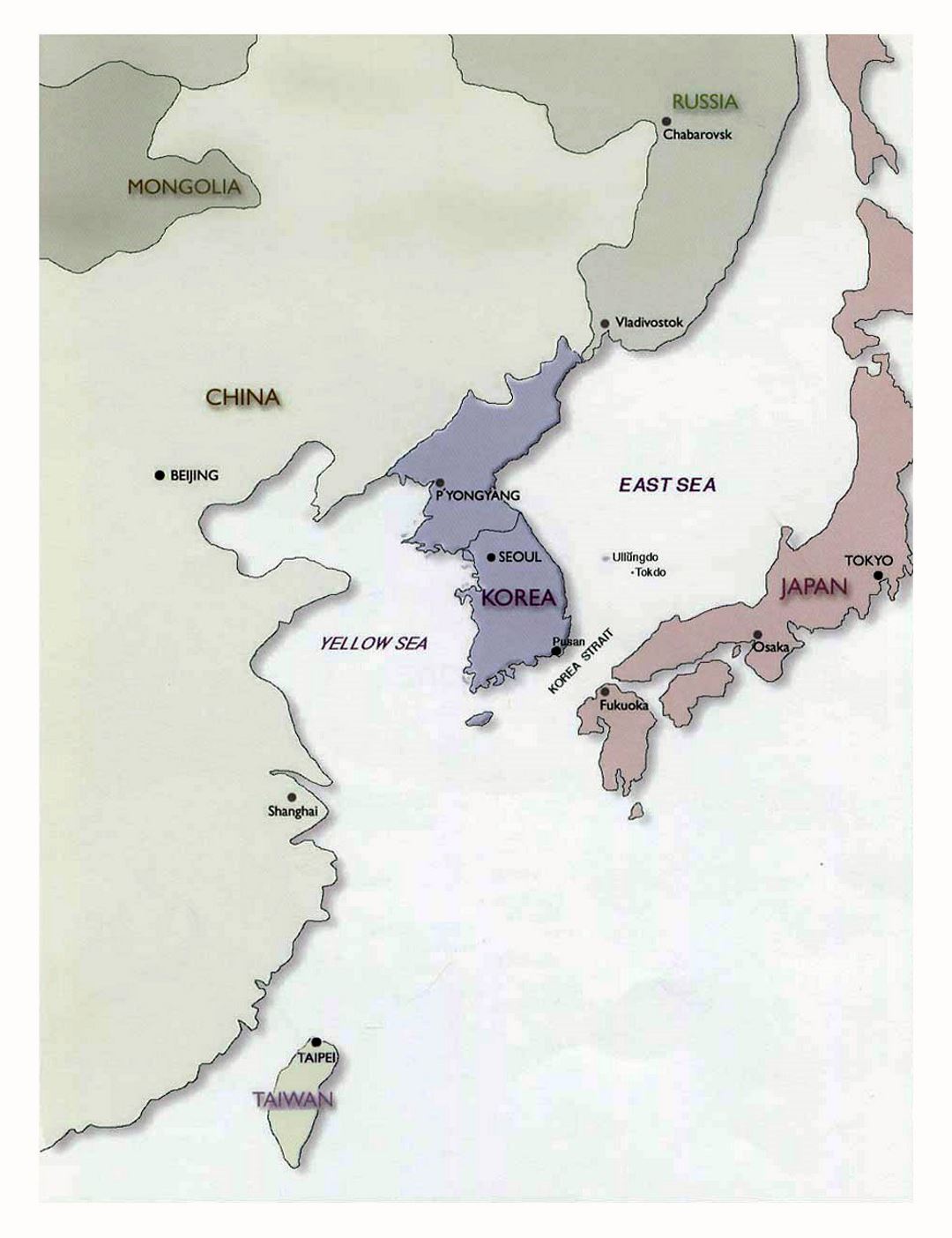 Political map of Korean Peninsula - 2001