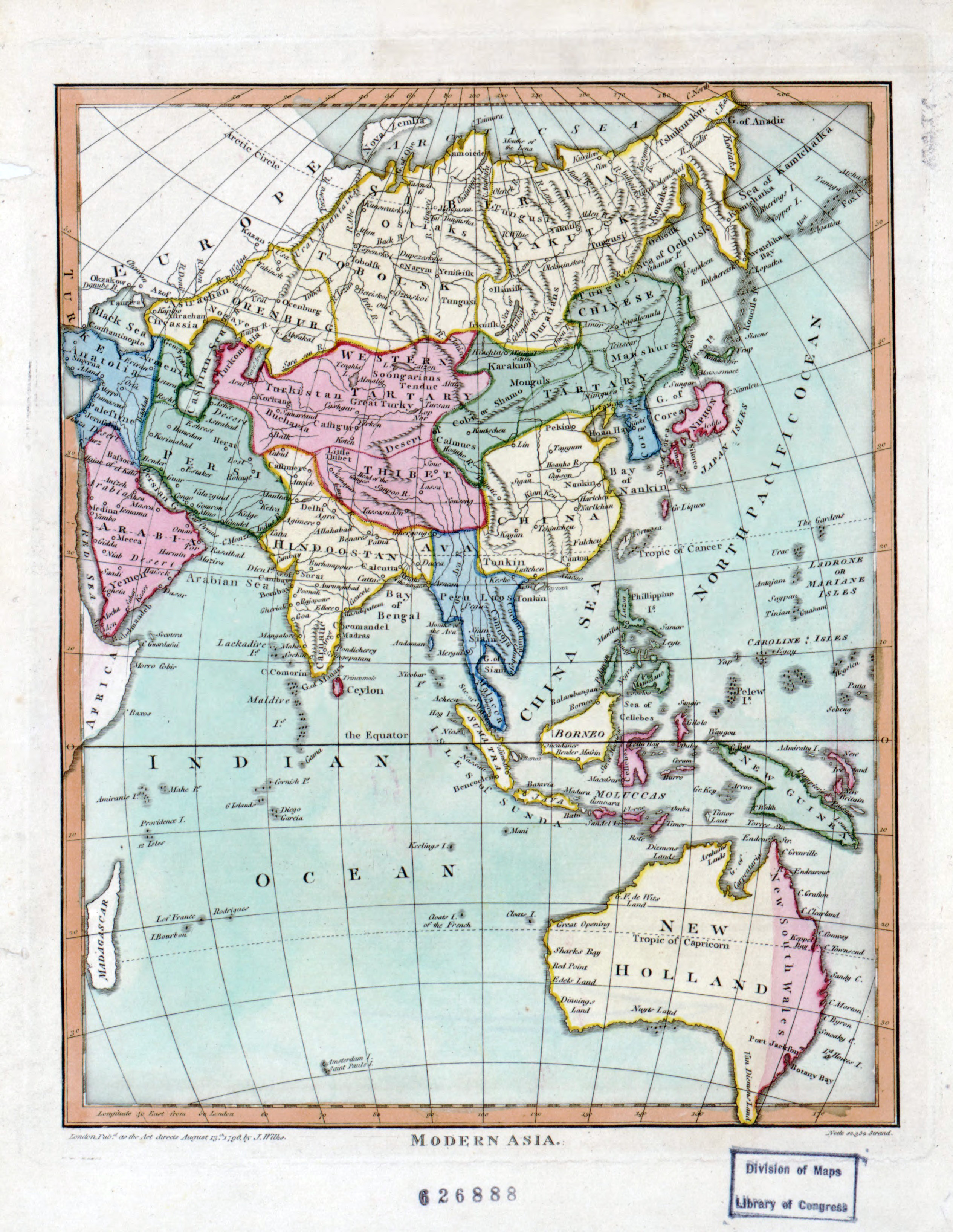 Old Map Of Asia