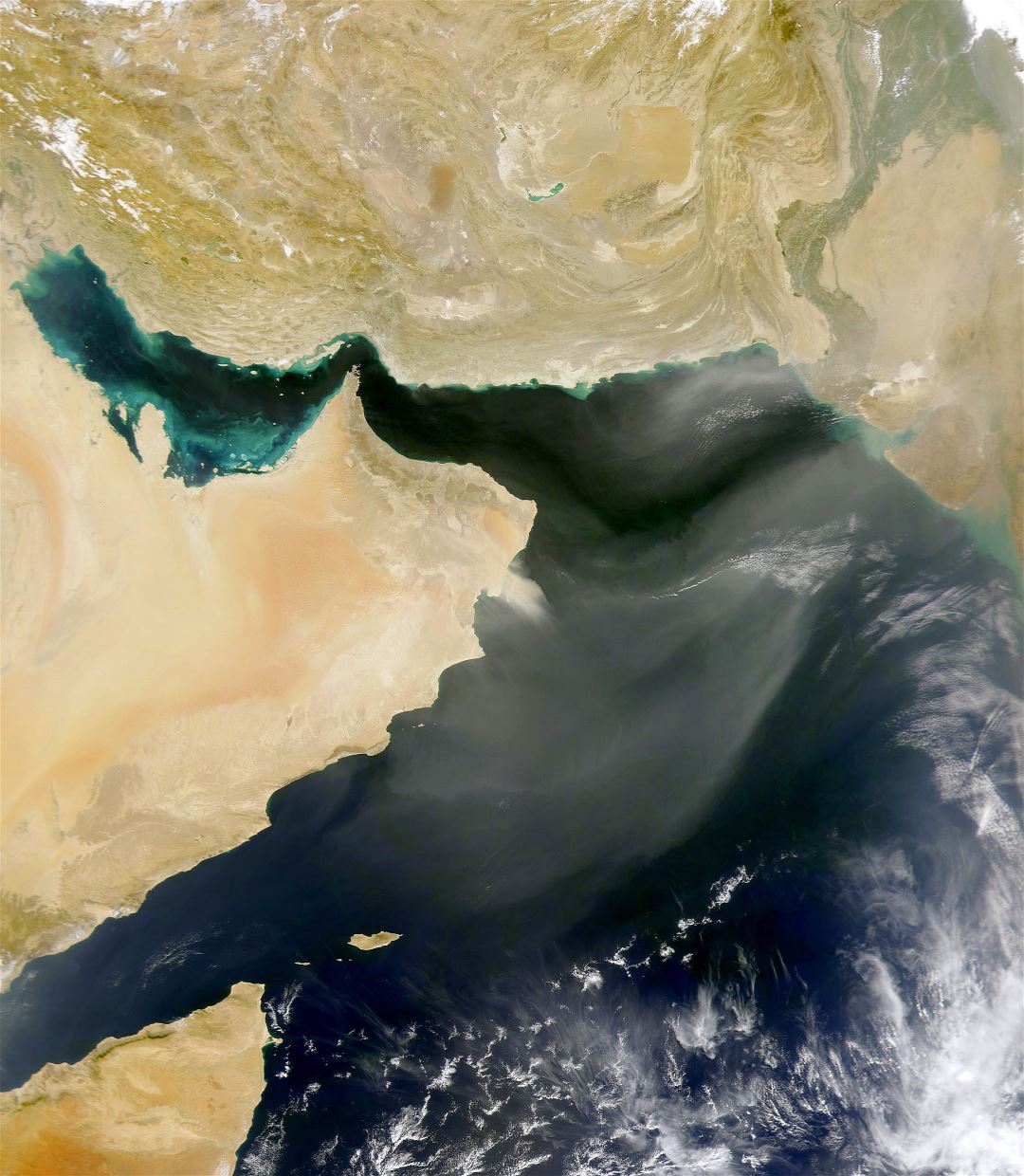 Large satellite map of Oman