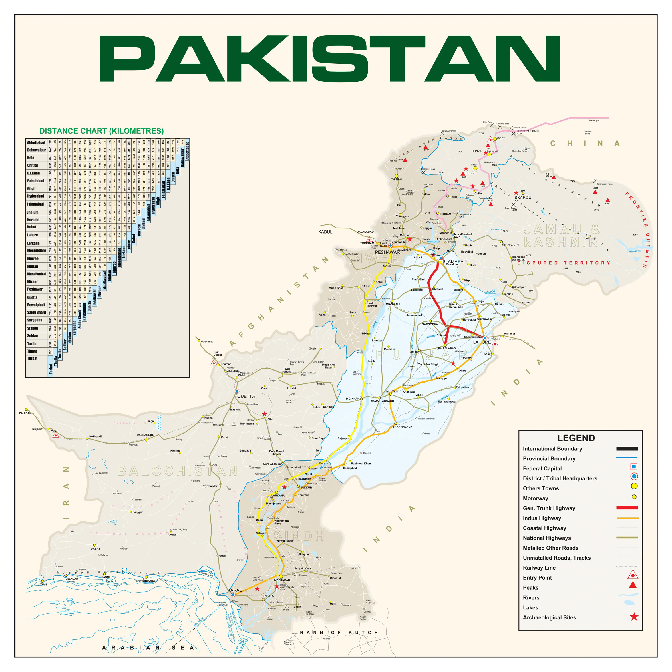 A Map Of Pakistan