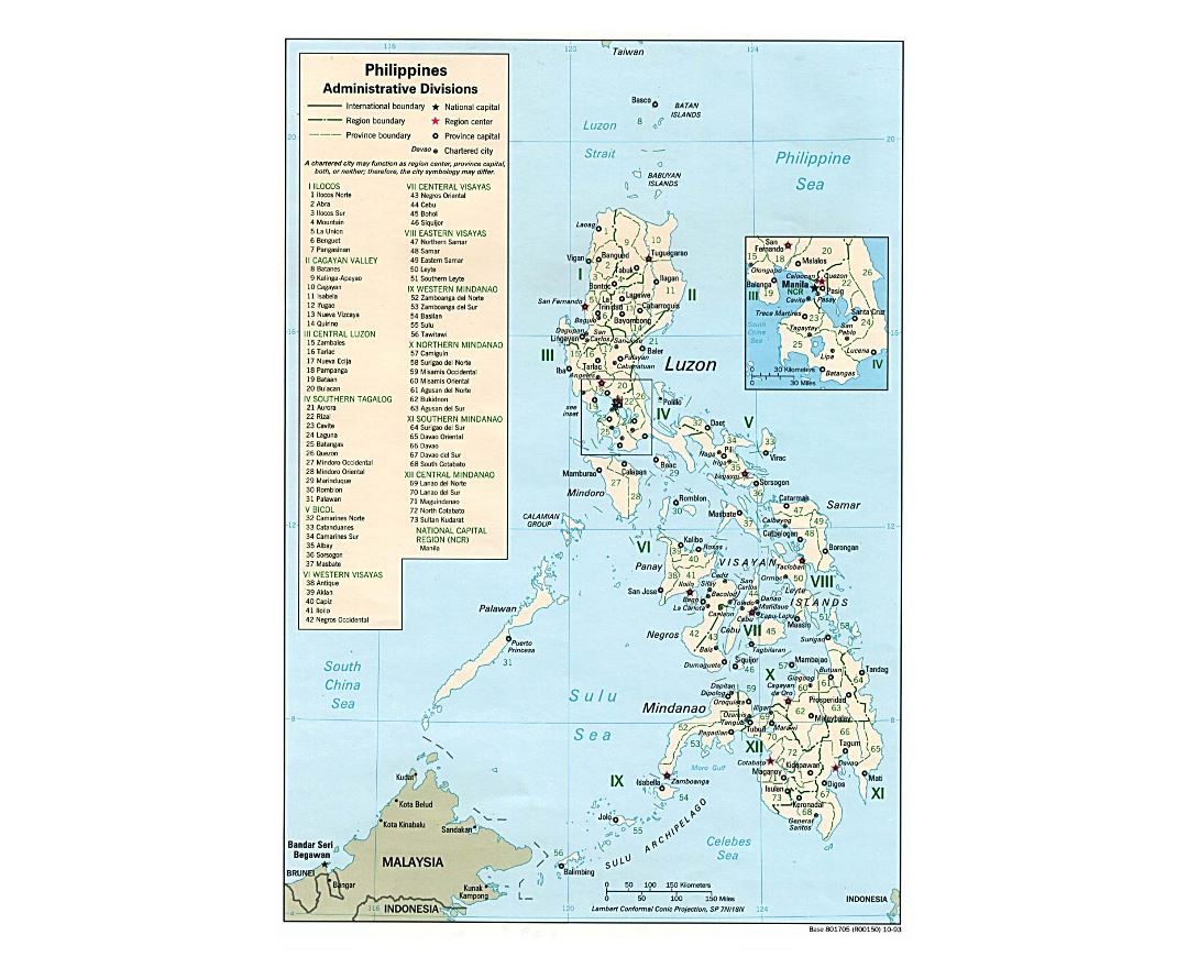 Administrative Map Of The Philippines