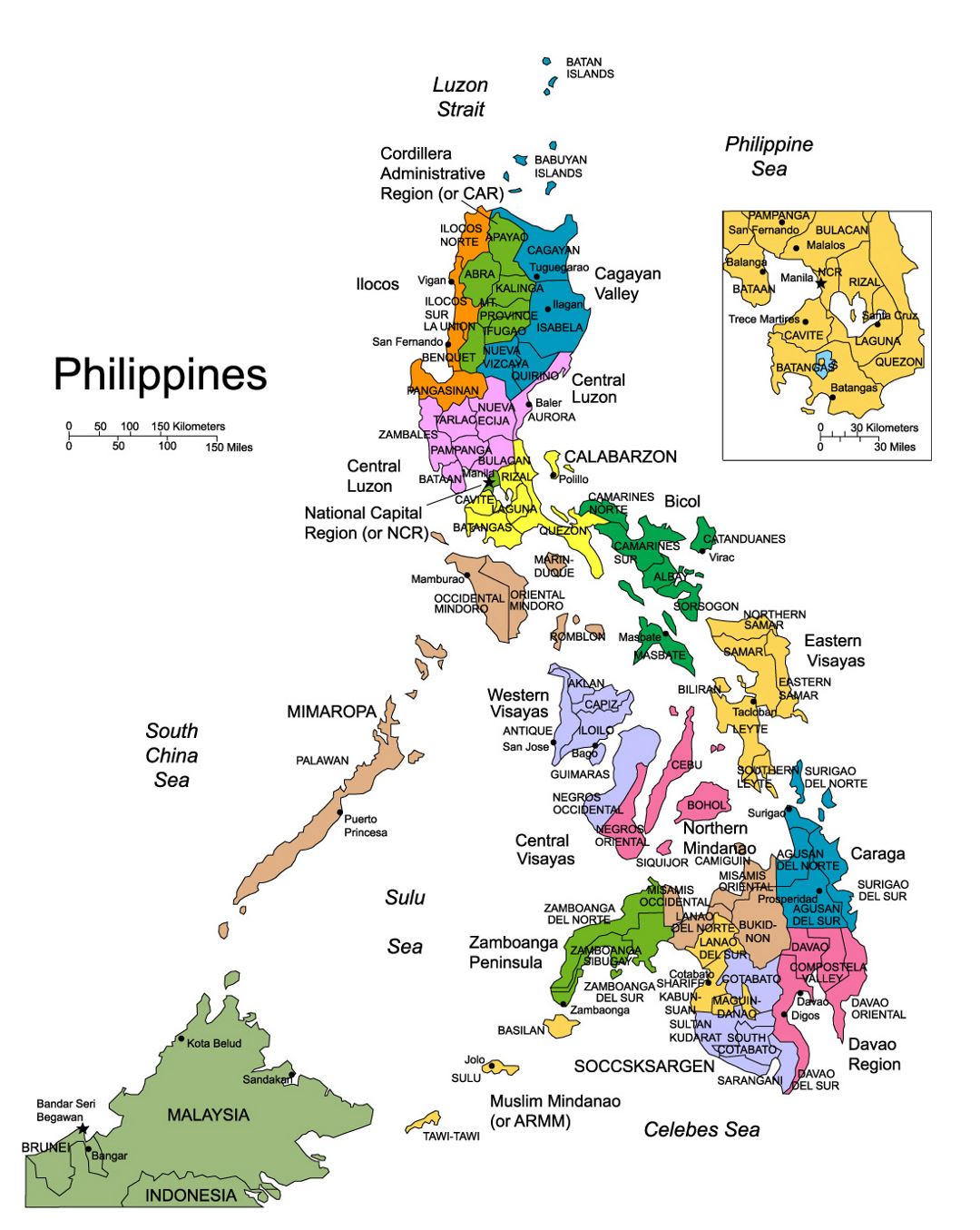 Detailed administrative map of Philippines