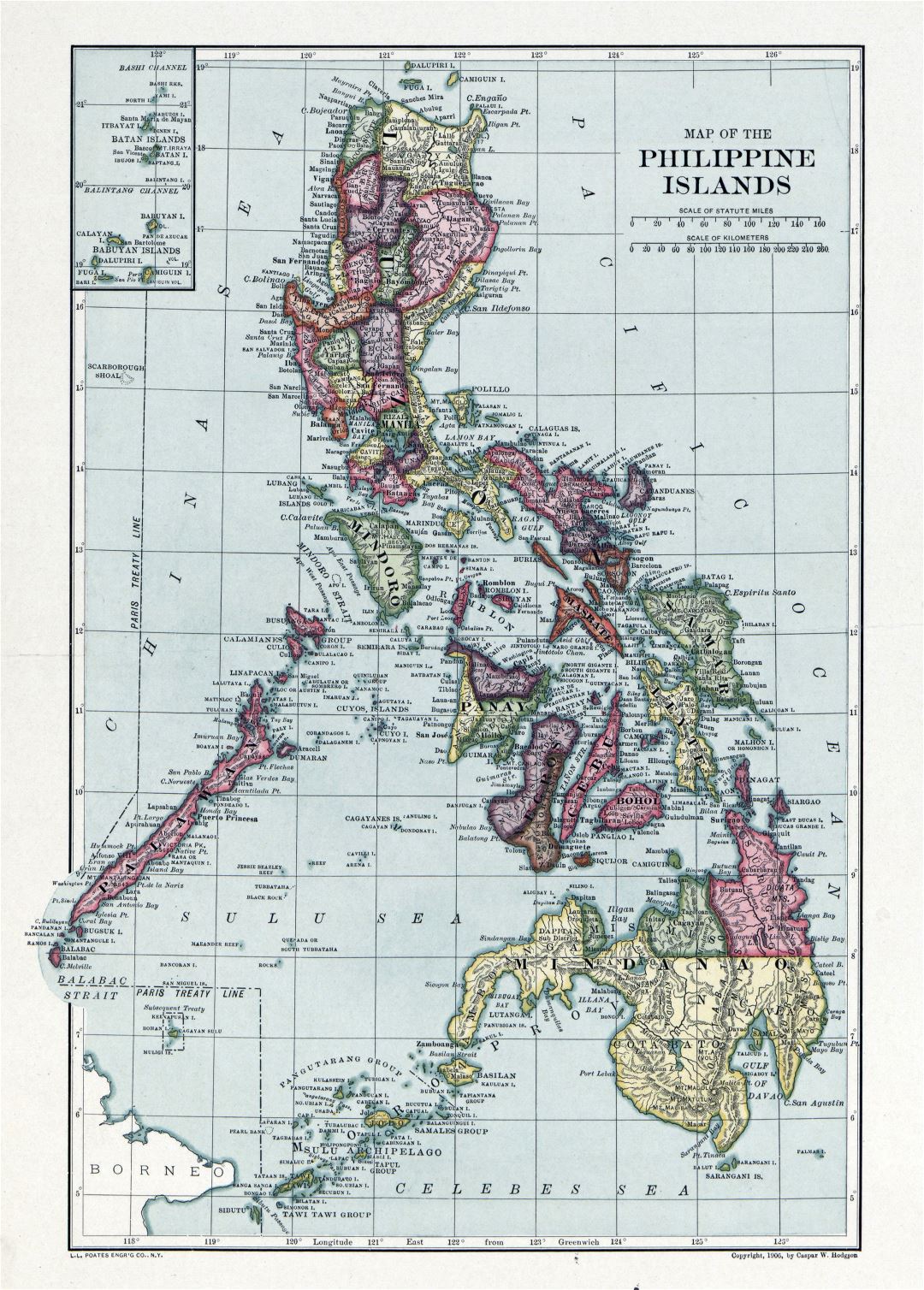 Large detailed old map of the Philippine islands - 1906