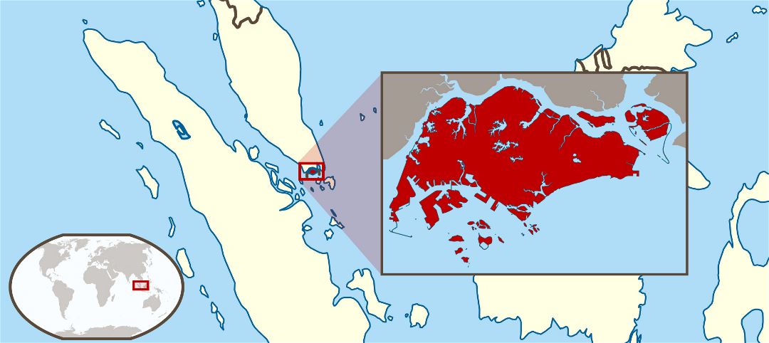 Large location map of Singapore