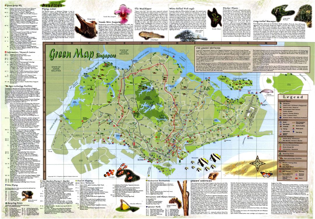 Large scale tourist map of Singapore