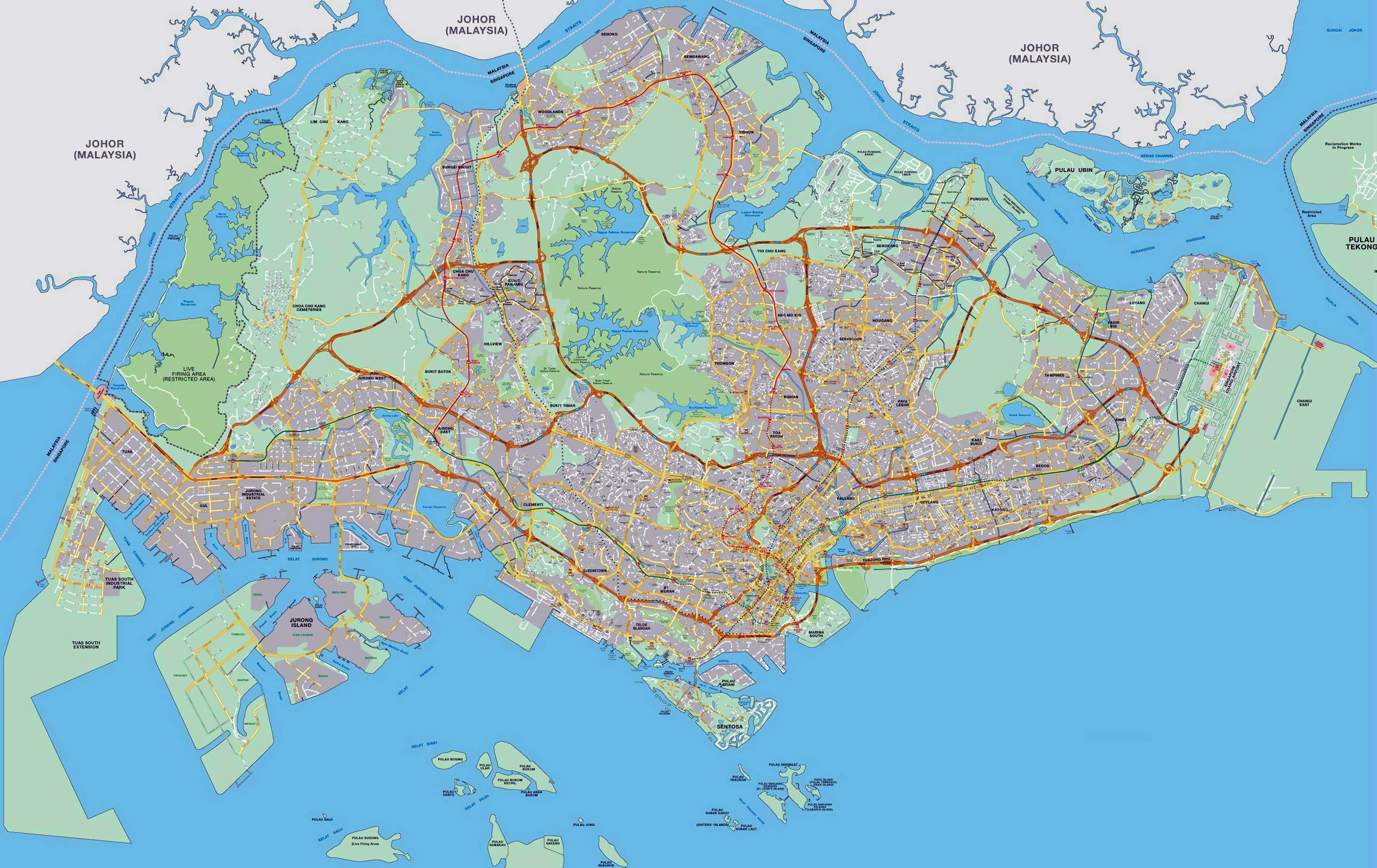 Large Detailed Road Map Of Singapore Large Detailed Road Map Maps Of ...