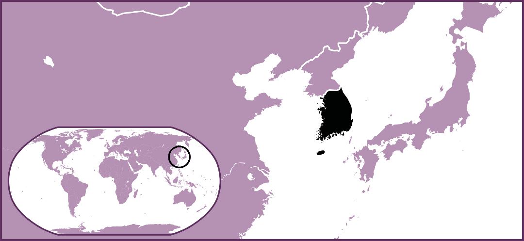 Large location map of South Korea