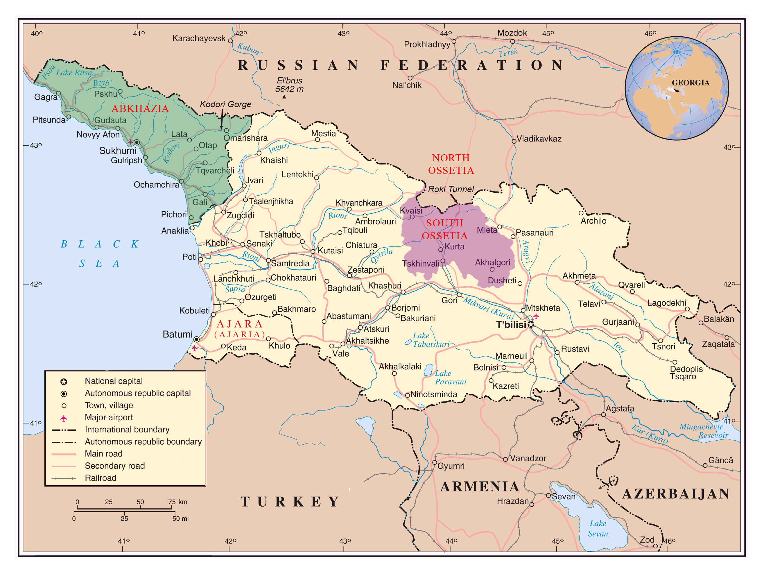 Maps Of Georgia Detailed Map Of Georgia In English Tourist Map