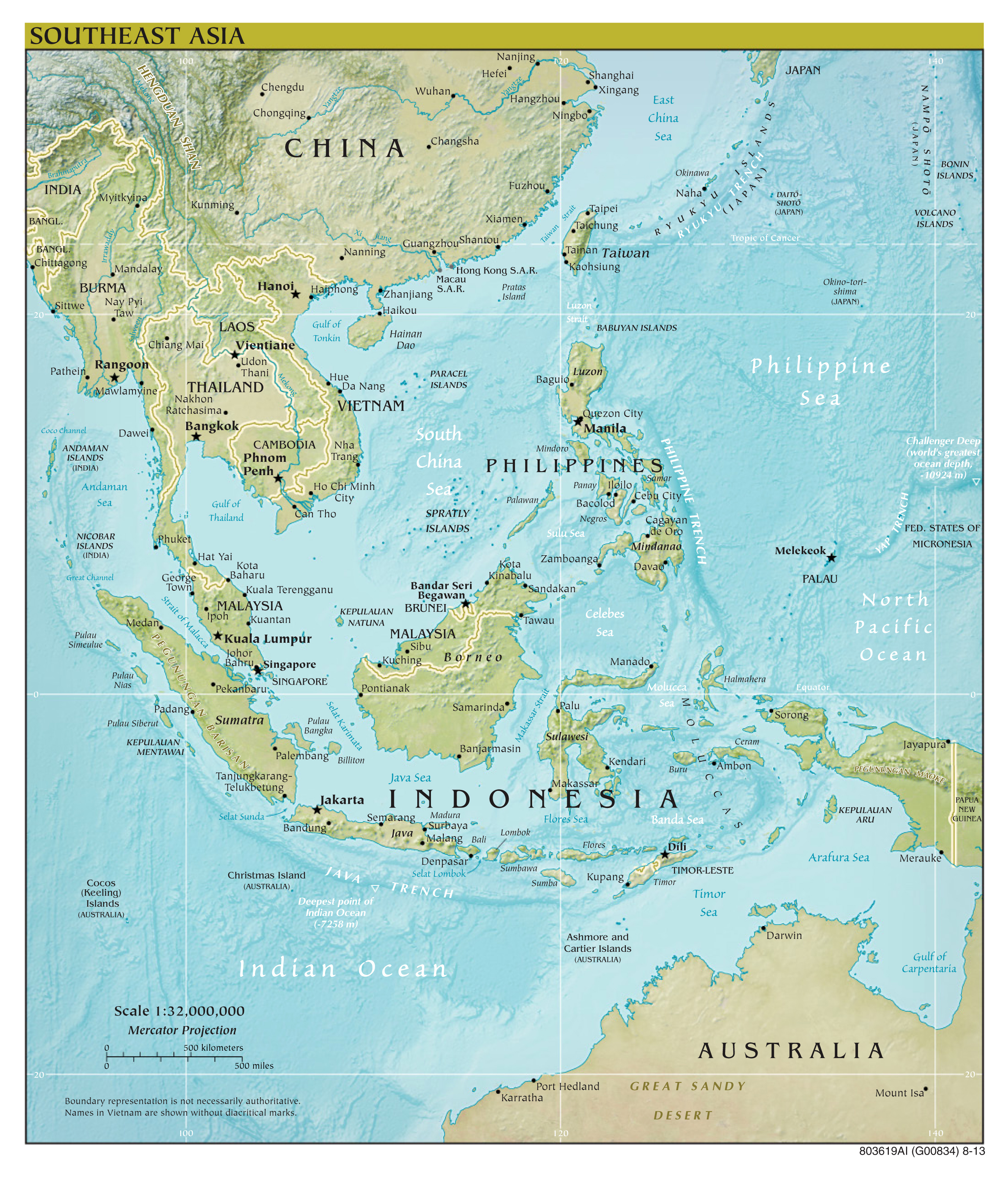 South East Asia Country List Map 