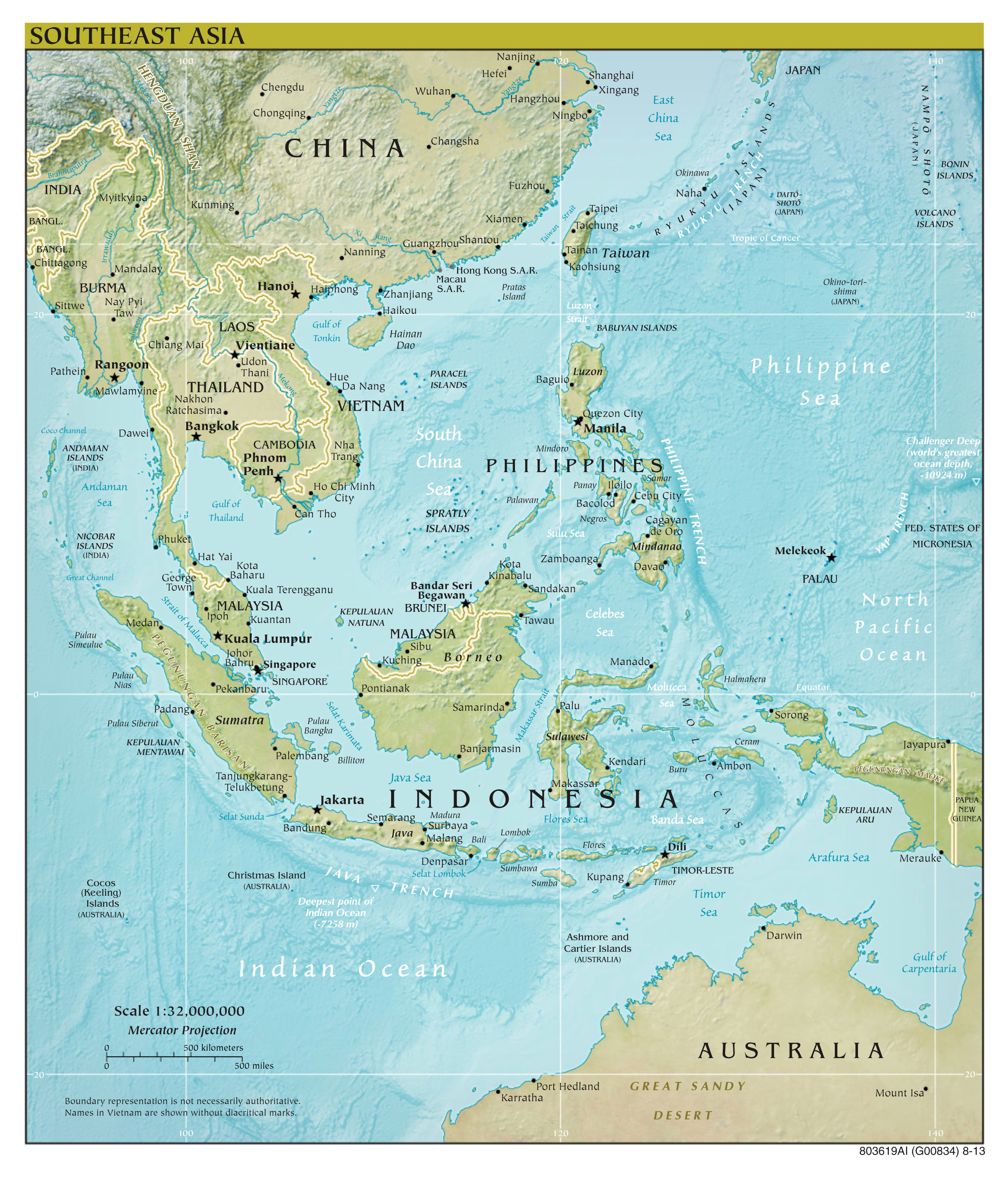 Large Scale Political Map Of Southeast Asia 2012 Vidiani Com Maps 