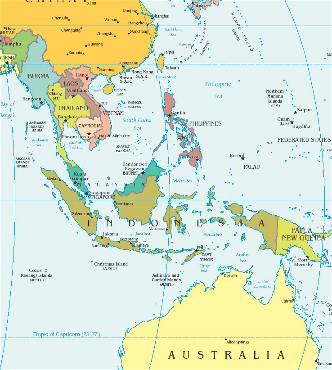 South East Asia Map With Countries 