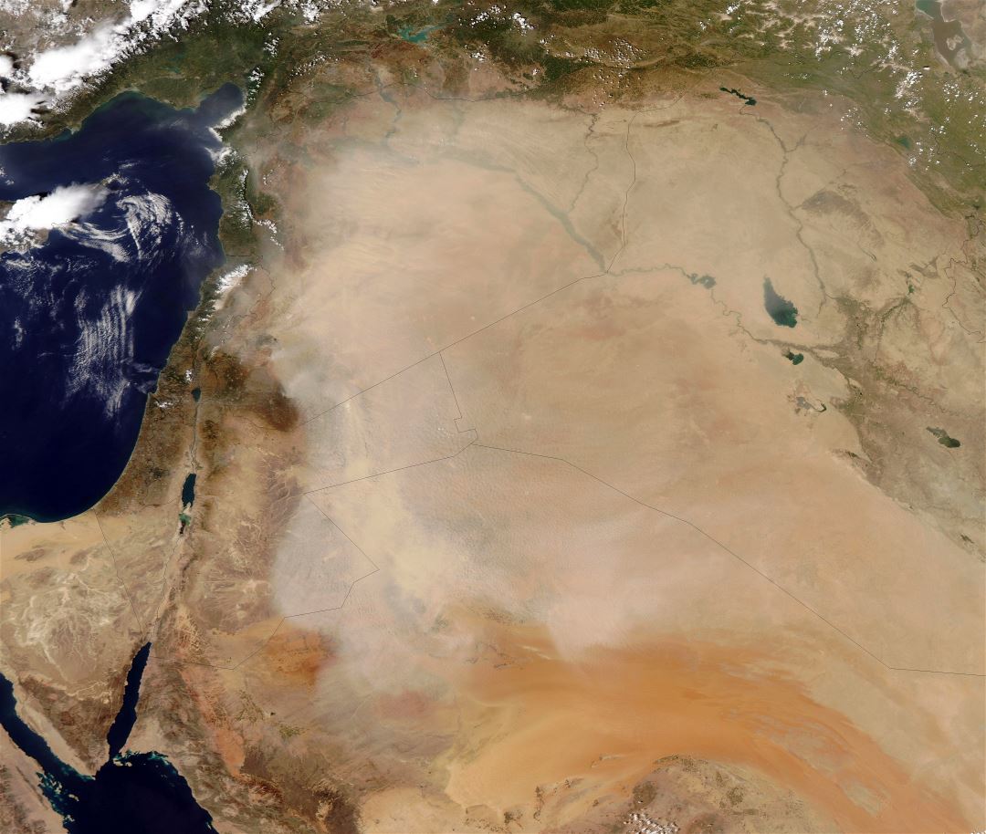 Large scale satellite map of Syria