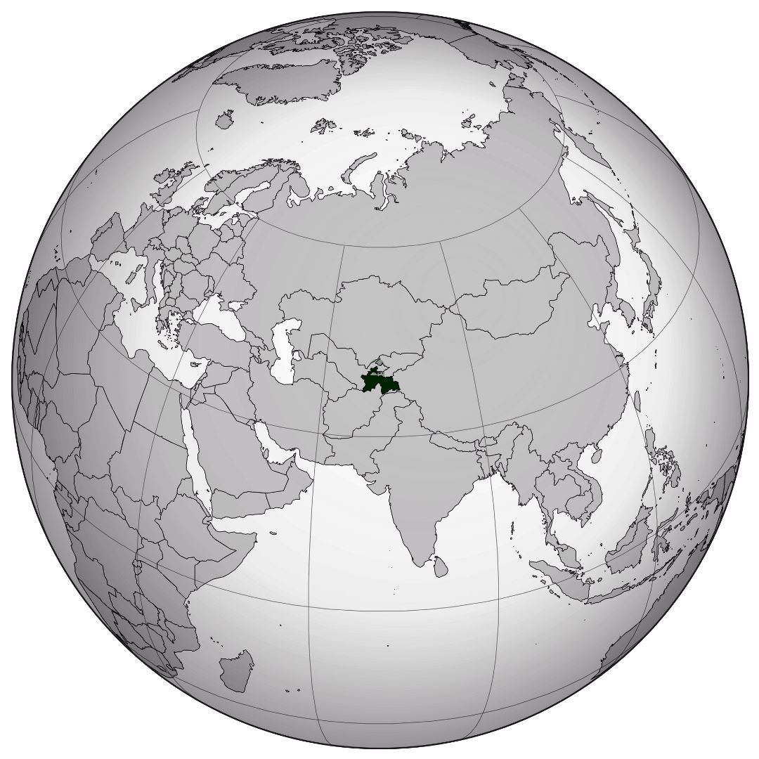 Large location map of Tajikistan