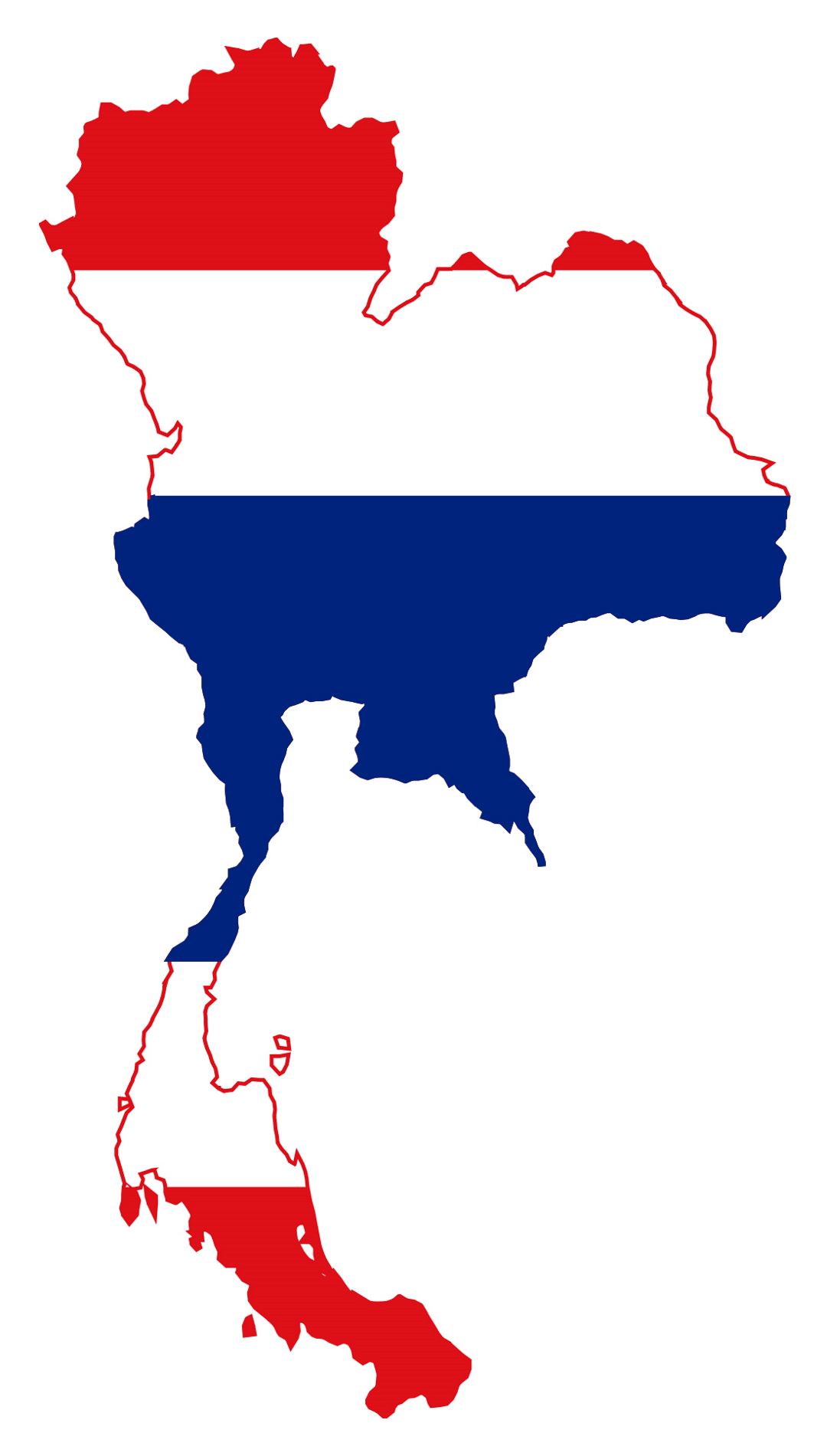 Detailed flag map of Thailand