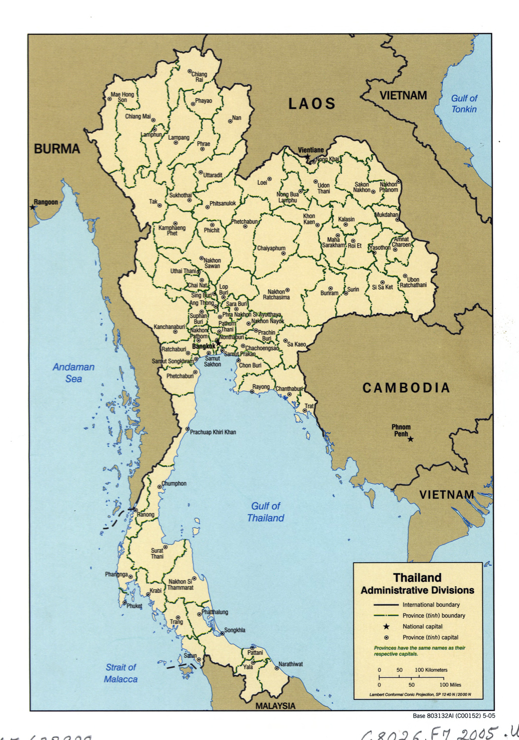 Large Detailed Map Of Thailand