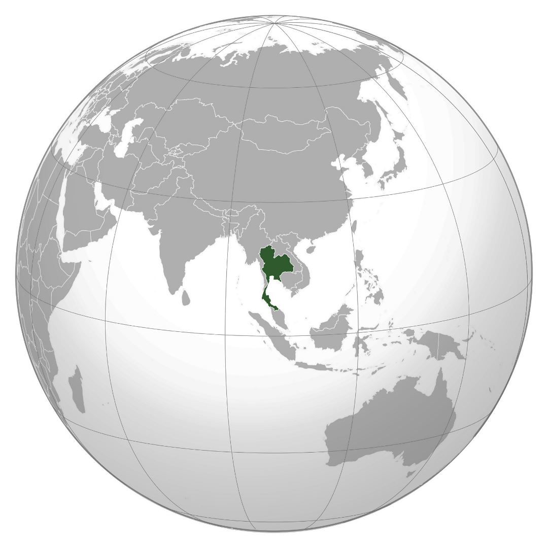 Large location map of Thailand
