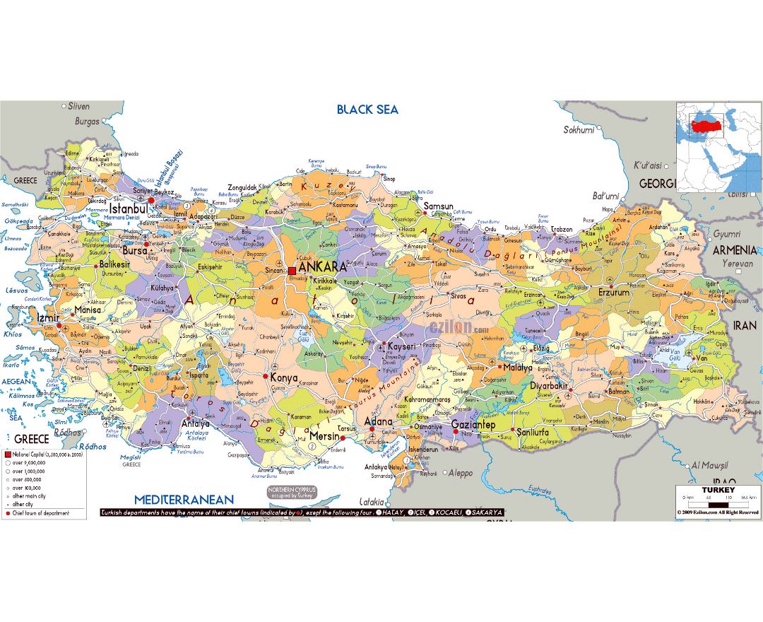 Maps of Turkey | Collection of maps of Turkey | Asia | Mapsland | Maps ...