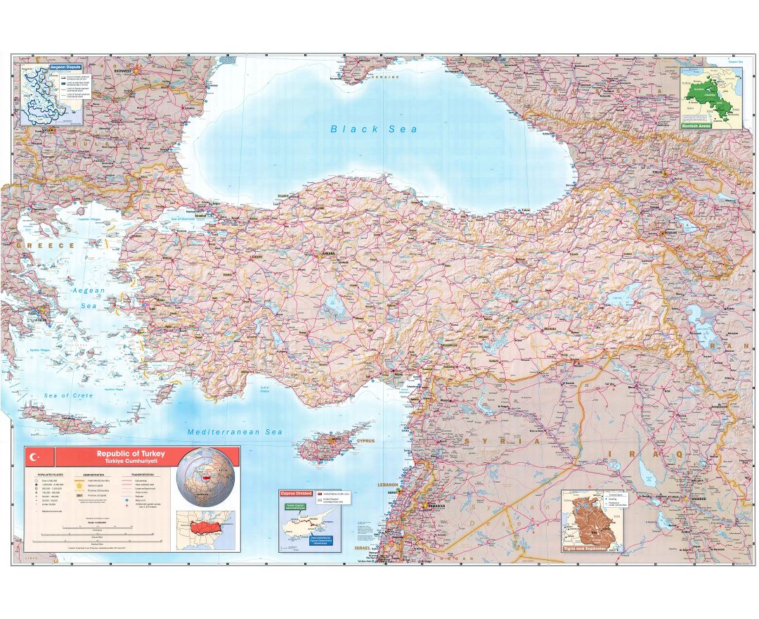 Maps of Turkey | Collection of maps of Turkey | Asia | Mapsland | Maps ...