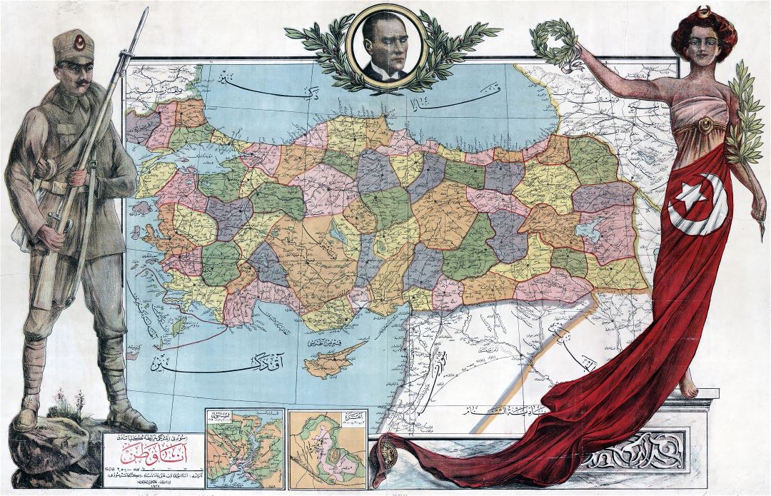 Large scale old political and administrative map of Turkey - 1927