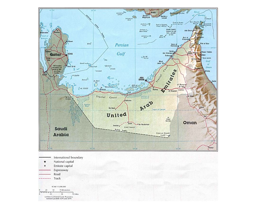 Uae Map With Cities