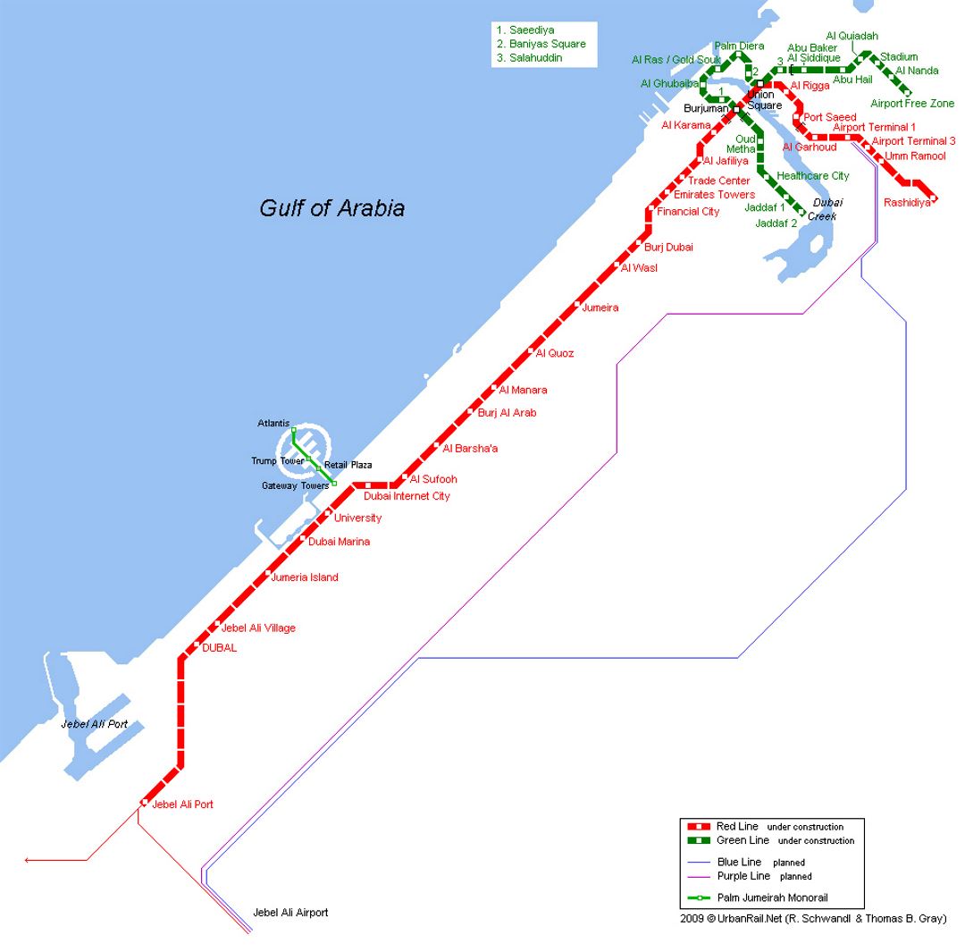 Dubai city metro map