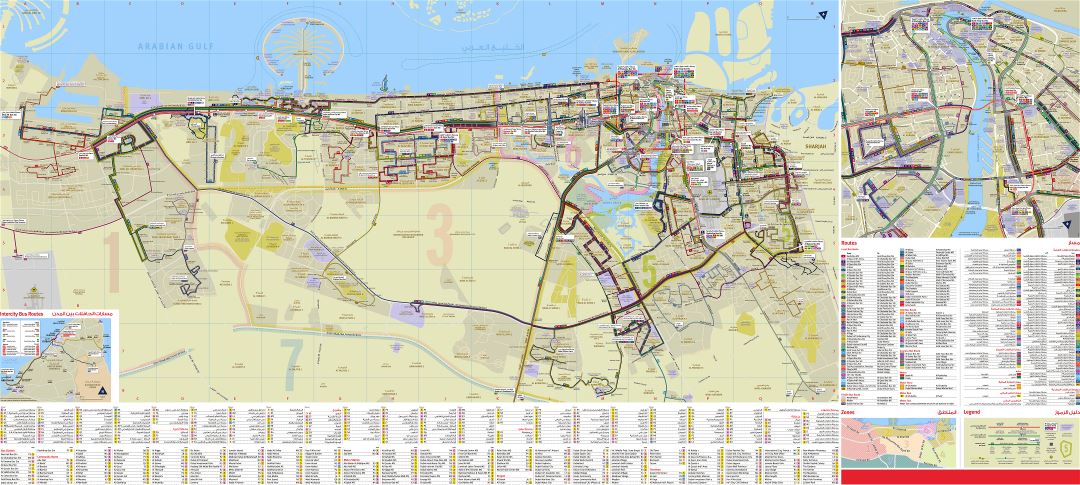 Large scale detailed tourist attractions map of Dubai