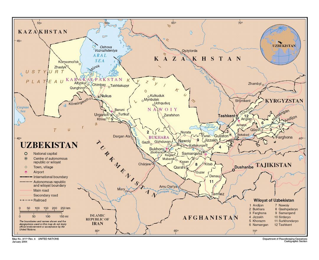 Maps Of Uzbekistan Collection Of Maps Of Uzbekistan Asia Mapsland