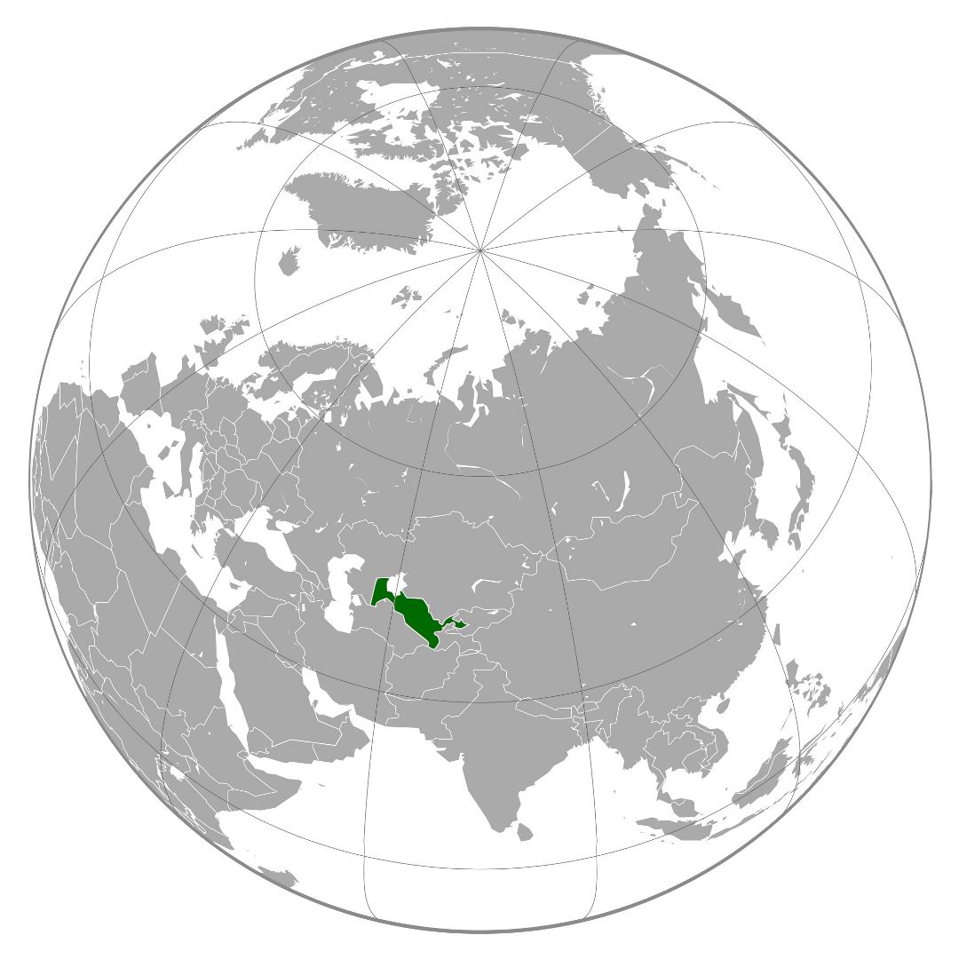 Large location map of Uzbekistan