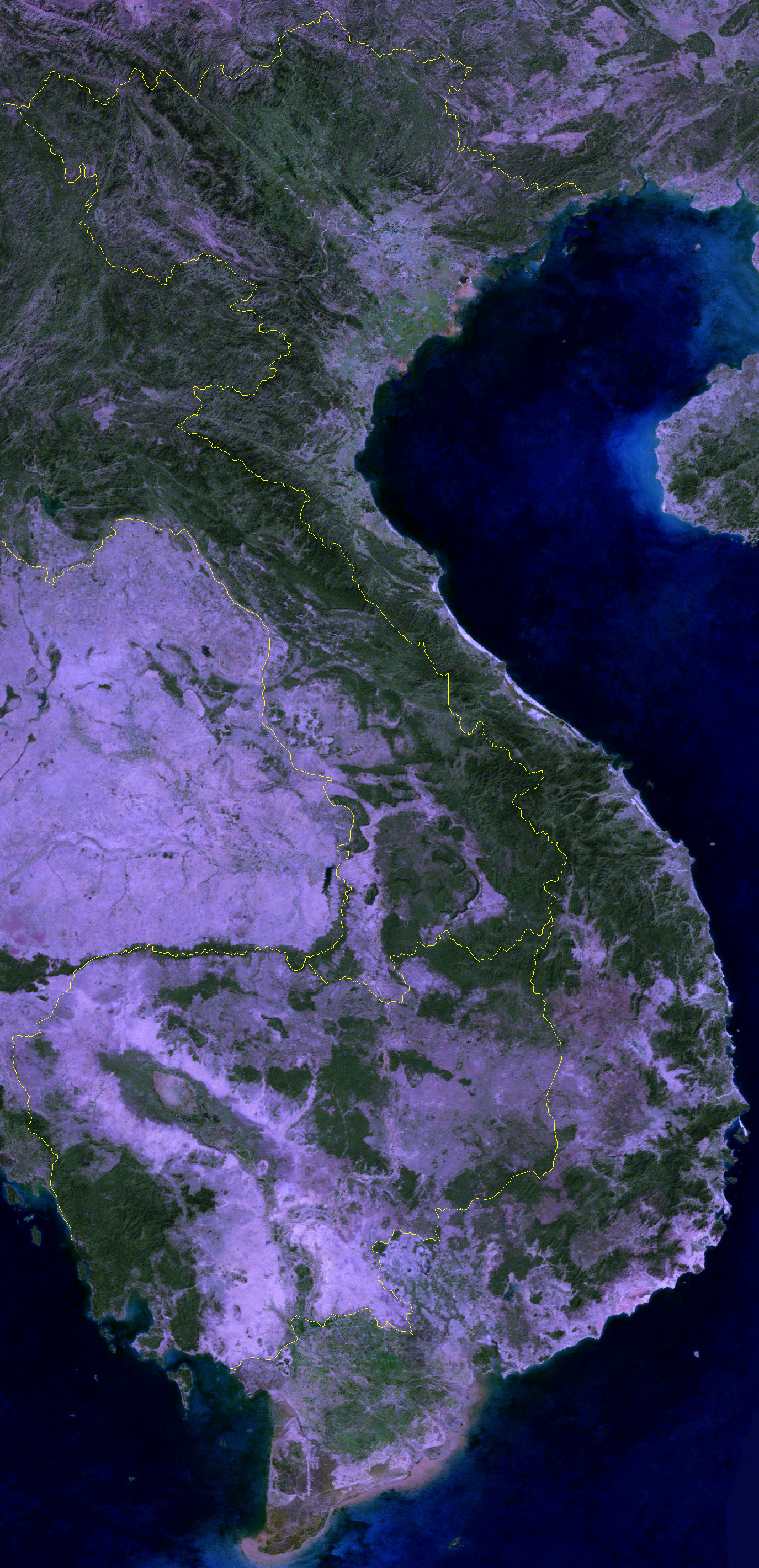 Large Satellite Map Of Vietnam Vietnam Asia Mapsland Maps Of
