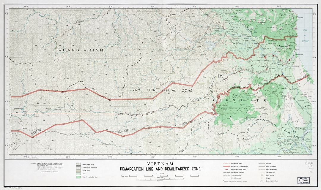 Large scale detailed map of Vietnam Demarcation Line and Demilitarized Zone - 1966