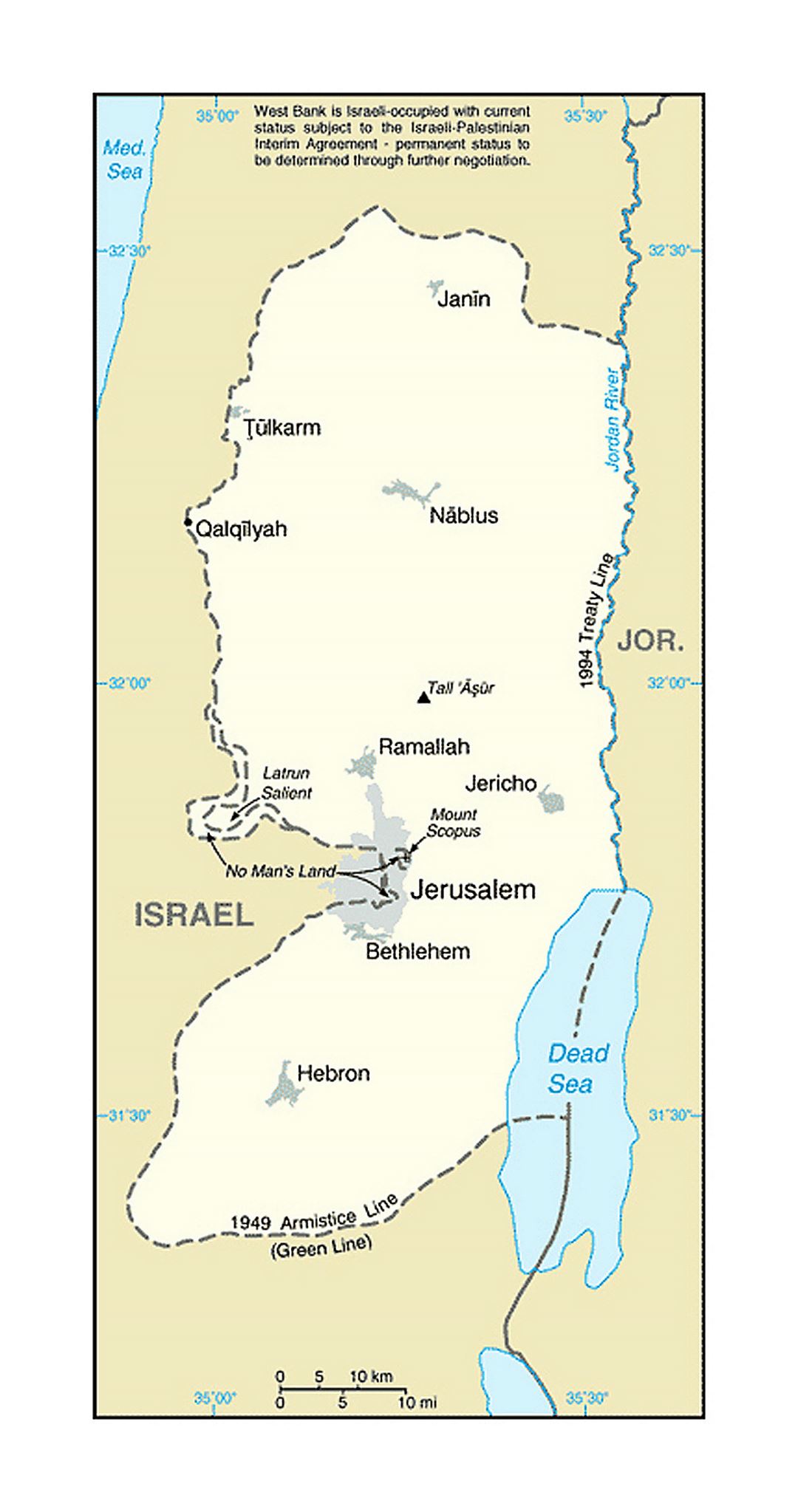 Map of West Bank